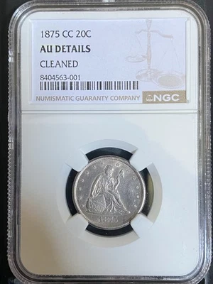 1875-CC Twenty-Cent Piece 20C NGC AU Details - Image 1 of 4
