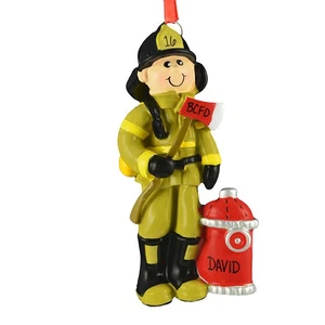 Fireman Personalized Christmas Tree Ornament - Picture 1 of 1