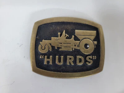 Винтажная Твердая Бронзовая Пряжка для Ремня от Rainbow Metals логотип HURDS - Изображение 1 из 2