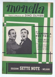 Spartito MONELLA Dal film CANZONI A DUE VOCI Gino Bechi Tito Gobbi Dino Olivieri - Imagen 1 de 1
