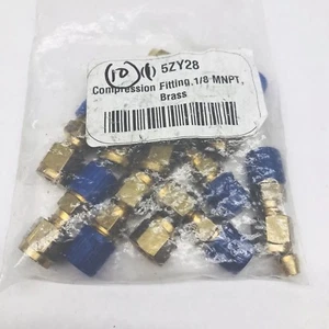 QTY 10-COMPRESSION FITTING 1/8" MNPT BRASS PLUG OR CONNECTOR - Picture 1 of 6