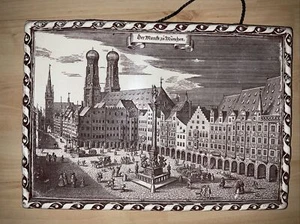 Wachsbild München - der Markt zu München - scheint antik - 🐝 30 x 21 cm - - Bild 1 von 3