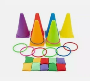 3 in 1 Spielgeräte Set - inkl. Ringwurf mit weichen Zapfen, Sitzsäcke für - Bild 1 von 4
