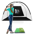 Portable 10' Golf Practice Set Golf Hitting Net Cage w Target Bag Ball Grass Mat