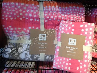 Pottery Barn Teen Hibiscus Haute Floral Bed Dorm Quilt Twin Standard Sham Warm - Image 1 of 2