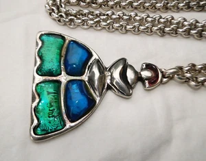 Designer 1 PARA MI MADRID Silver Plated & Enamel Spanish Lady Long Necklace - Picture 1 of 6