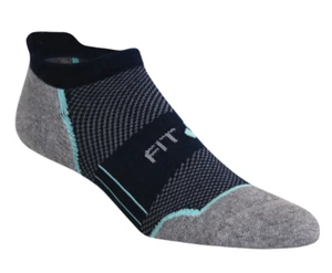 Mens NWOT Fitsok SR8 Mid Weight Navy/Mint Tab Low Cut Running Socks sz Md - Picture 1 of 2