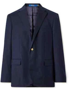 POLO RALPH LAUREN Wool Blend Gabardine Sport Coat, Navy, Size 38 R NWOT - $400 - Picture 1 of 12