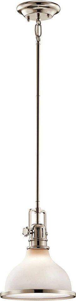 Мини-кулон Kichler Hatteras Bay ширина 8 дюймов полированный никель и белый - Изображение 1 из 1