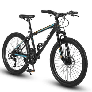 26 Inch Mountain Bike Shimano 21 Speeds Disc Brakes Suspension MTB Bicycle Steel - Picture 1 of 7