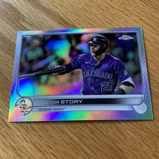 2022 Topps Chrome Refractor TREVOR STORY Baseball Card 27 Colorado Rockies 