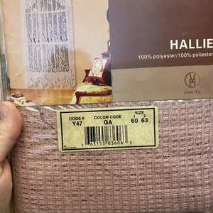 Vivatex Rose Pink Lace Curtains 60x63 Hallie 2 Panels NEW - Picture 1 of 5