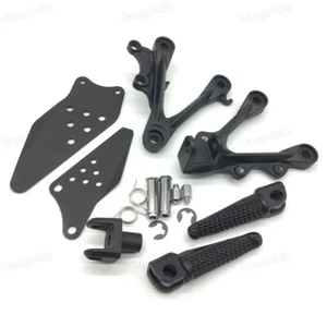 Black Motorcycle Front Foot Pegs Bracket Fit Kawasaki Ninja ZX6R/ZX636 2009-2017 - Imagen 1 de 6
