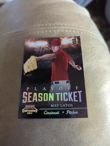 MAT LATOS 2011 PLAYOFF CONTENDERS SEASON TICKET 22 SERIAL #/99 REDS MARLINS - Picture 1 of 2