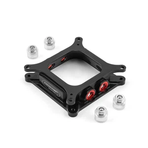 Aluminum 4150 to 4500 CNC Machined Carburetor Spacer w/ Burst Panel Check Valves - Zdjęcie 1 z 5