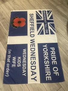 Sheffield Wednesday Flag 5ft by 3ft - Sheffield Wednesday Large Flag Swfc NEW - Picture 1 of 8