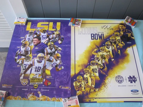 4 LSU TIGERS COACH O SIGNED POSTERS 3 BOWLS 1 NATIONAL CHAMPIONS  JOE BURROW 🦌 Cover