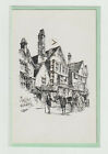 Pocztówka Market Street Salisbury - szkic długopisu i atramentu autorstwa Williama M Browna - 1904