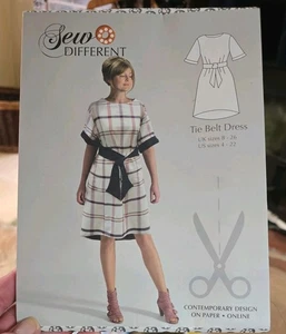 Sew Different Sewing Pattern Tie Belt Dress UK Sizes: 8 - 26 New Uncut - Picture 1 of 8