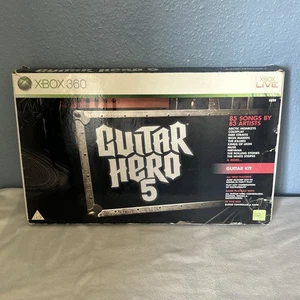 Guitar Hero 5 Xbox 360 Guitar Controller Boxed With Game Complete VGC PAL CIB - Picture 1 of 24
