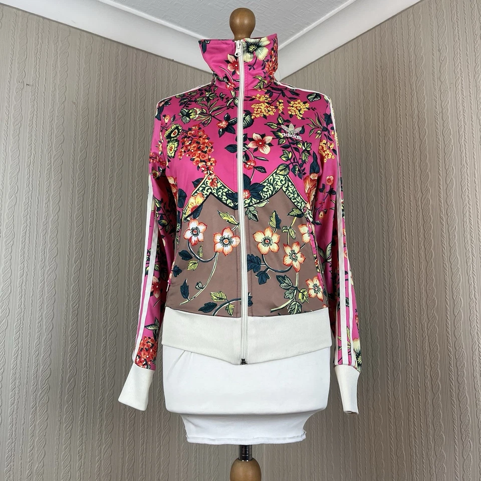 ADIDAS FARM RIO Jacket Women UK 12 JARDINETO Floral Firebird Trefoil AOP Retro - Image 1 of 4