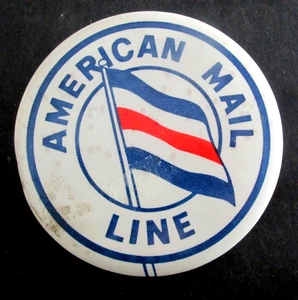 Vintage American Mail (Steamship) Lines Advertising Mirror 3 1/2" Heavy - Picture 1 of 4