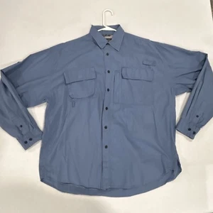 Camicia Wrangler Outdoor con bottoni manica lunga blu tasche utility uomo XL - Foto 1 di 22