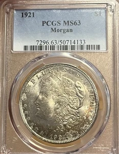 1921 PCGS MS63 Morgan Silver Dollar - Picture 1 of 7