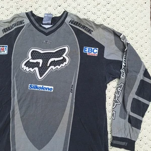 Vintage Fox Racing Motocross MX Trikot Herren grau 90s Y2K Motorradfahren - XL - Bild 1 von 19