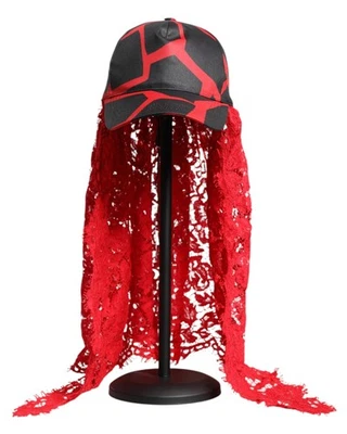 Gorra de béisbol Dolce & Gabbana con detalle de encaje para mujer sombreros negros y rojos Foto 1 de 4