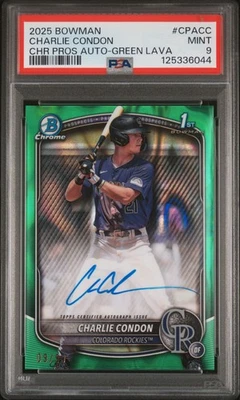 Bowman Charlie Condon 2025 #CPACC Auto Green Lava/99 PSA 9 como nuevo Foto 1 de 2