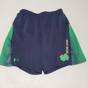 Under Armour Shorts Blue Green Notre Dame Fighting Irish Gym Training Size Large - Picture 1 of 9