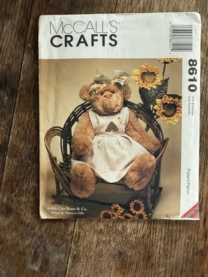 UNCUT McCall's Crafts 8610 Honey Bear Stuffed Bear Pattern - Image 1 of 2