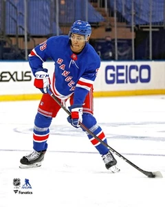 K'Andre Miller Rangers Unsigned Skating with Puck in NHL Debut Photo - Picture 1 of 1