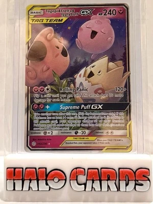 PACK FRESH Togepi & Cleffa & Igglybuff GX 143/236 Sm-Cosmic Eclipse Holo G - Image 1 of 2