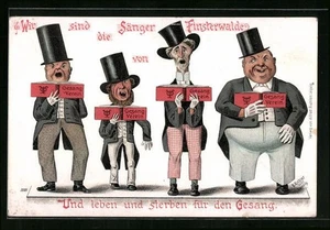 Künstler-AK Finsterwalde, Sänger mit Gesangsbüchern  - Picture 1 of 2