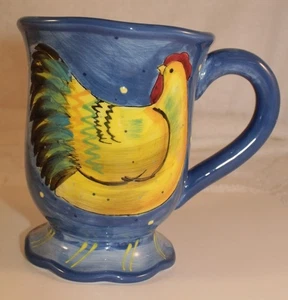 CERTIFIED INTERNATIONAL COUNTRY COLLAGE SUSAN WINGETS ROOSTER 12 oz MUG BLUE - Picture 1 of 4