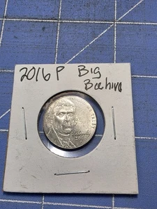 2016 P Jefferson Nickel - "Bee Hive" Die Chip Reverse - Rare Error Coin Coin (A) - Picture 1 of 3
