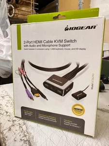 IOGEAR - GCS62HU - 2-Port HDMI KVM Switch Audio & Mic Support HD 1080p w/Cables - Afbeelding 1 van 8