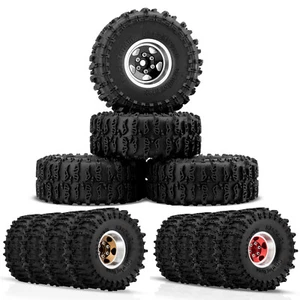 Llantas Beadlock de goma de aluminio de 1,0" neumáticos para 1/18 TRX4M 1/24 axial SCX24 - Imagen 1 de 17