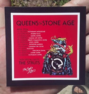 Queens of the Stone Age ☆ 2024 APRIL Promo Magnet W/Dates ☆ CANADA W/The STRUTS - Image 1 of 3