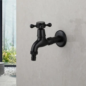 Garden Washing Machine Water Tap Oil Rubbed Bronze Faucet Wall Mount Single Cold - Picture 1 of 11