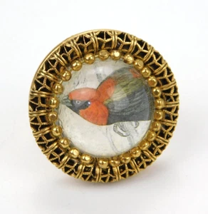 Lenora Dame bronzefarben filigran Vogel rund Kuppel Statement Ring Gr. 7 verstellbar - Bild 1 von 4