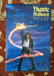 YNGWIE MALMSTEEN Fire & Ice seltenes Original Werbeplakat - Bild 1 von 1