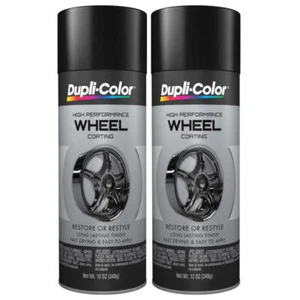 Duplicolor HWP108 (2-Pack) Hi-Performance Wheel Paint, Gloss Black, 12oz Aerosol - Picture 1 of 1
