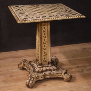 Ancien meuble table à jeux avec échiquier 19ème siècle bois laqué peint