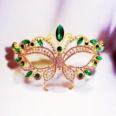 Mardi Gras Mask, Masquerade mask, Party Mask, Rhinestone Mask, Butterfly Mask - Image 1 of 4