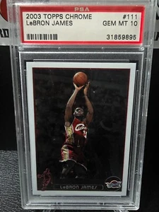 2003 Topps Chrome Rookie LEBRON JAMES #111 PSA 10 Gem Mint - Picture 1 of 2