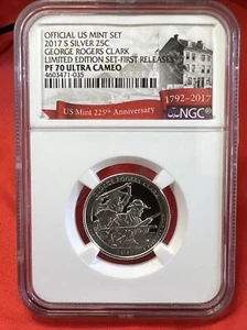 2017 s silver George Rogers Clark quarter NGC PF 70 Ultra Cameo First releases - Picture 1 of 2