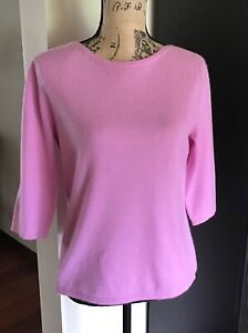 INVESTMENTS 100% Cashmere 3/4 Sleeve Dusty Pink Sweater SZ Medium